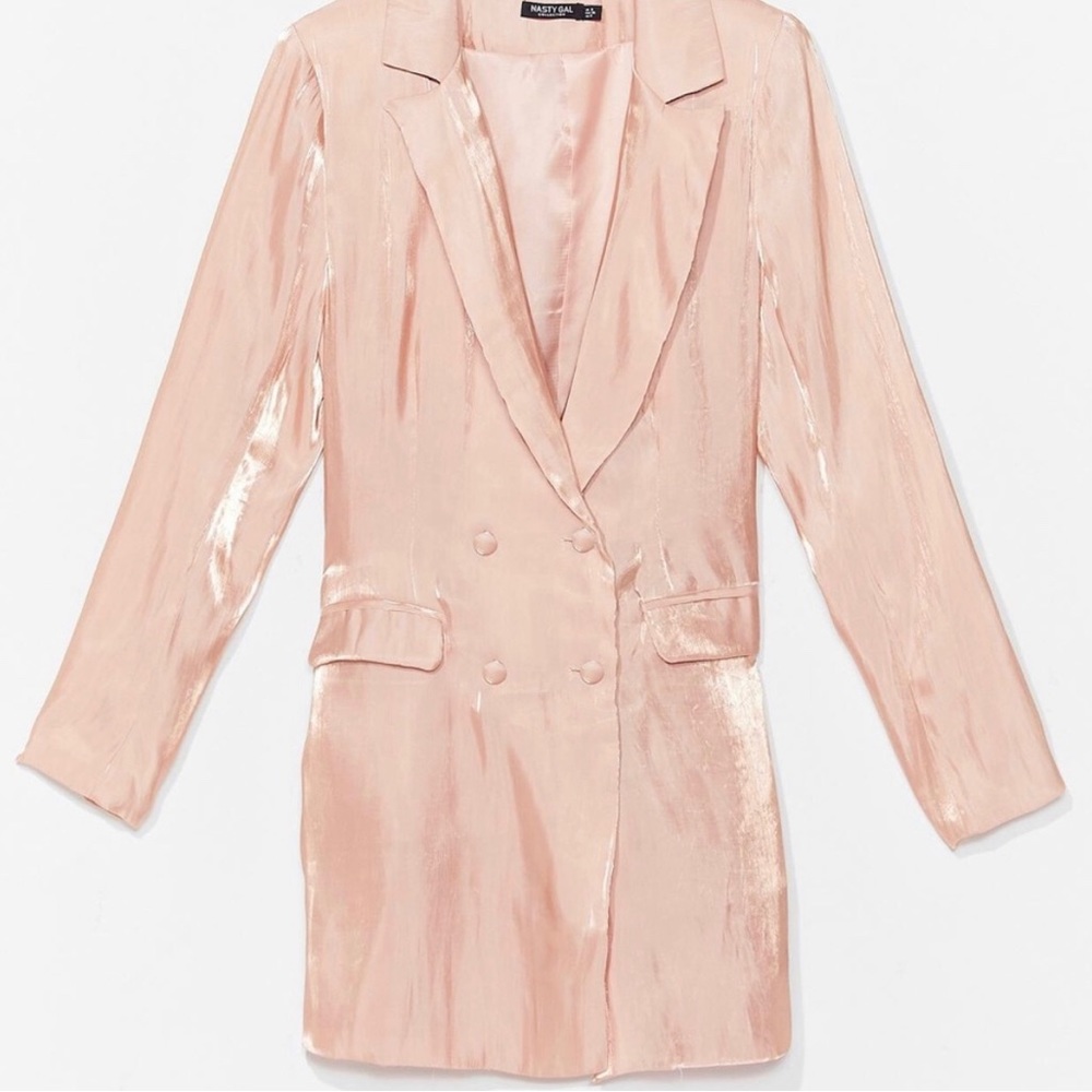 Nasty Gal oversized shiny blazer dress